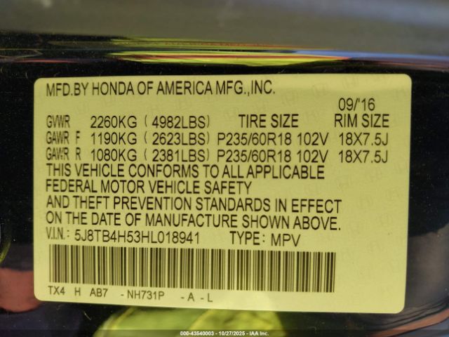 2017 ACURA RDX 5J8TB4H53HL018941 Photo 8