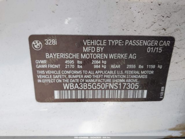 2015 BMW 328I WBA3B5G50FNS17305 Photo 8