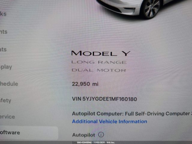 2021 TESLA MODEL Y 5YJYGDEE1MF160180 Photo 6