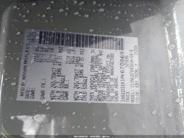 2023 NISSAN FRONTIER 1N6ED1EK1PN670869 Photo 8
