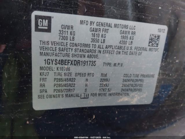 2013 CADILLAC ESCALADE 1GYS4BEFXDR191735 Photo 8