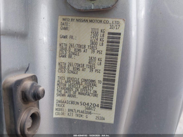 2018 NISSAN TITAN 1N6AA1C80JN504204 Photo 8