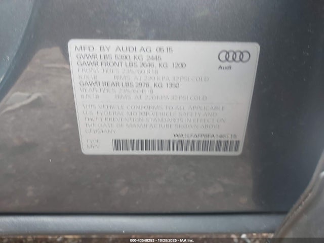 2015 AUDI Q5 WA1LFAFP8FA146715 Photo 8
