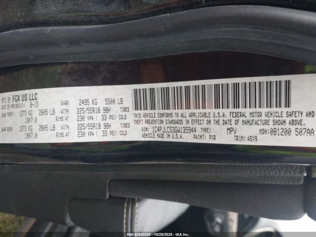 2016 JEEP CHEROKEE 1C4PJLCS3GW135944 Photo 8