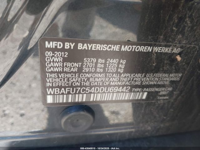 2013 BMW 535I WBAFU7C54DDU69442 Photo 8