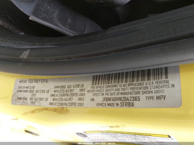 2019 FIAT 500L ZFBNFADH1KZ042365 Photo 8