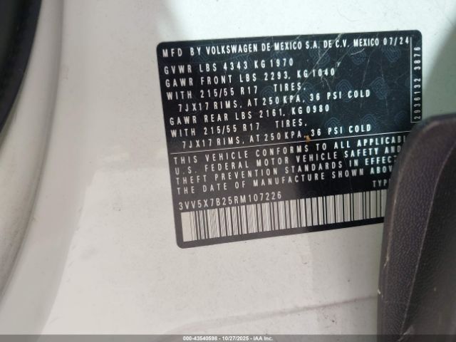 2024 VOLKSWAGEN TAOS 3VV5X7B25RM107226 Photo 8