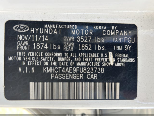 Hyundai ACCENT GLS 2015 KMHCT4AE9FU823738 Image 23