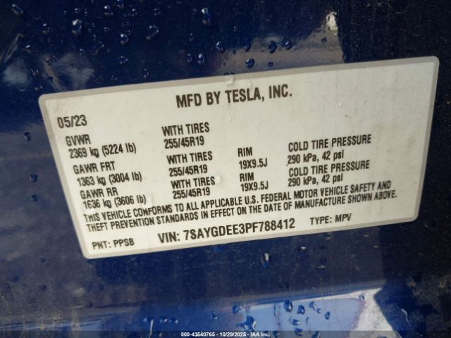 2023 TESLA MODEL Y 7SAYGDEE3PF788412 Photo 8