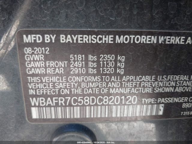 2013 BMW 535I WBAFR7C58DC820120 Photo 8