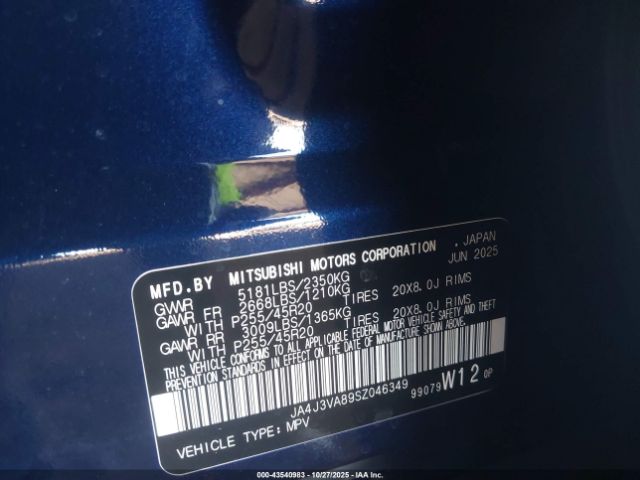 2025 MITSUBISHI OUTLANDER JA4J3VA89SZ046349 Photo 8