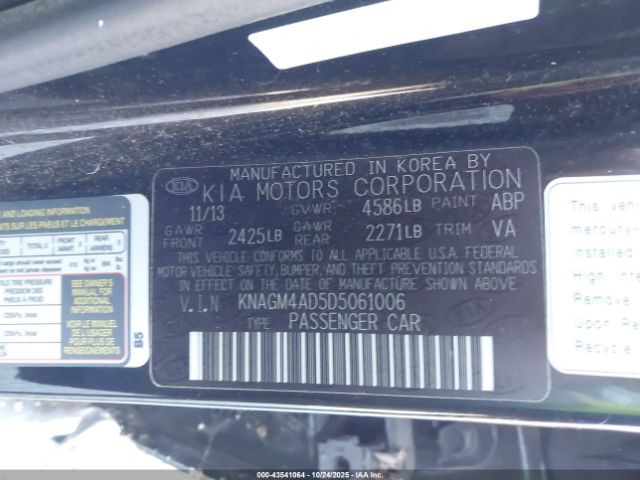 2013 KIA OPTIMA HYBRID KNAGM4AD5D5061006 Photo 8