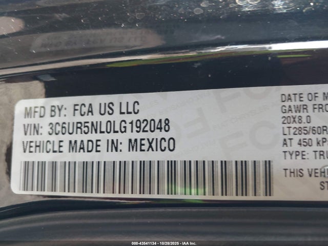 3C6UR5NL0LG192048 RAM 2500