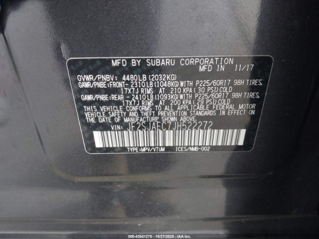 2018 SUBARU FORESTER JF2SJAEC7JH522272 Photo 8