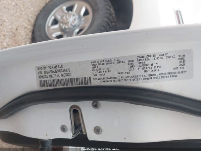 2022 RAM 2500 3C6UR5HJ2NG319475 Photo 8