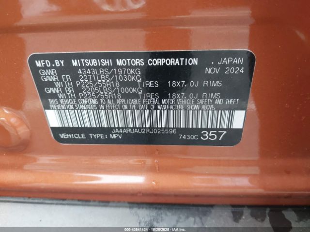 2024 MITSUBISHI OUTLANDER SPORT JA4ARUAU2RU025596 Photo 8