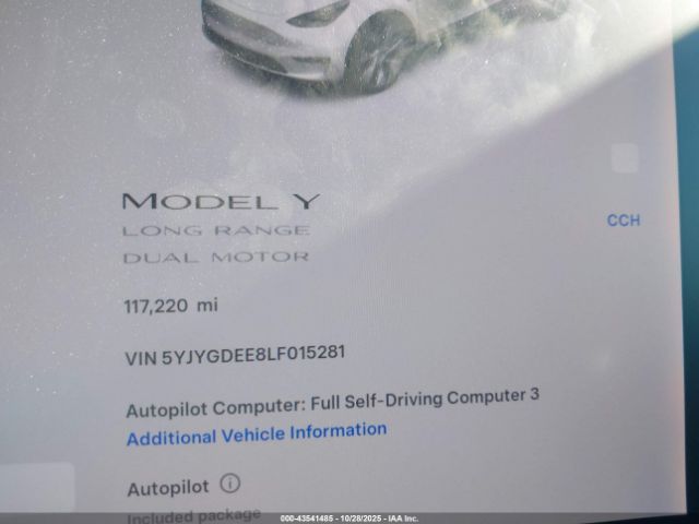 2020 TESLA MODEL Y 5YJYGDEE8LF015281 Photo 6