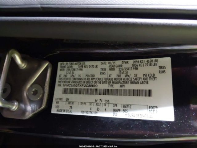 2015 FORD ESCAPE 1FMCU0G7XFUC80690 Photo 8