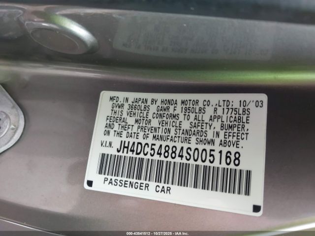 2004 ACURA RSX JH4DC54884S005168 Photo 8