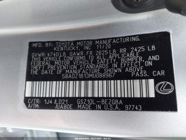 2021 LEXUS ES 350 58ADZ1B13MU088967 Photo 8