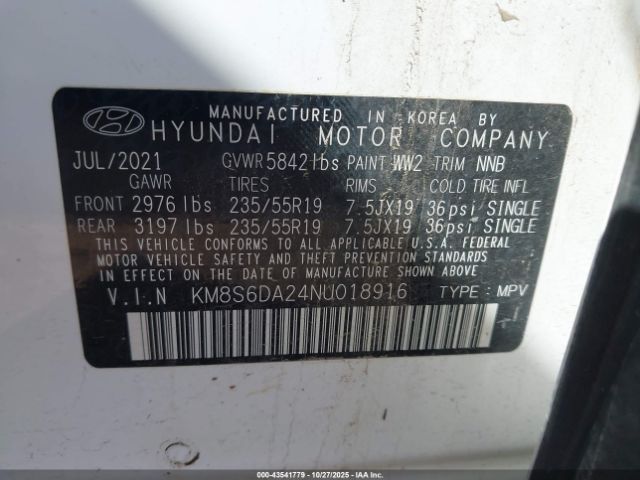 2022 HYUNDAI SANTA FE PLUG-IN HYBRID KM8S6DA24NU018916 Photo 8