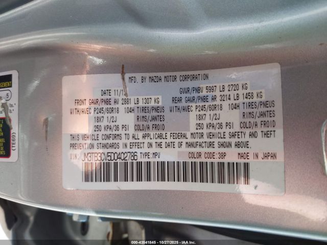 2013 MAZDA CX-9 JM3TB3CV5D0402786 Photo 8