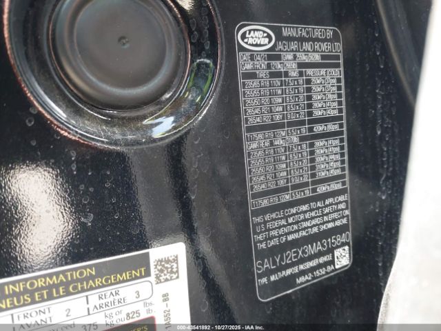 2021 LAND ROVER RANGE ROVER VELAR SALYJ2EX3MA315840 Photo 8