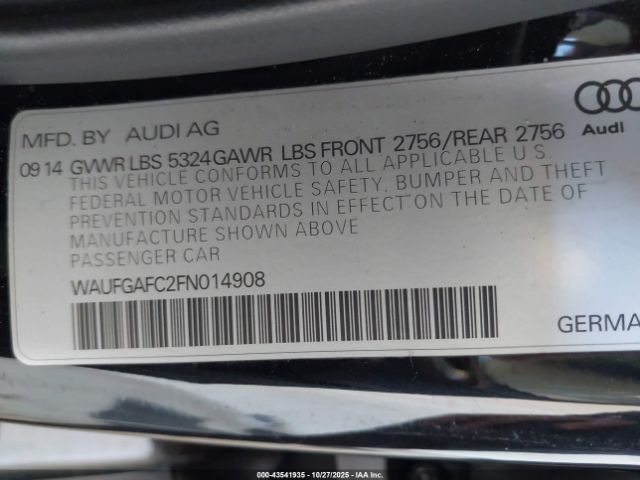 2015 AUDI A6 WAUFGAFC2FN014908 Photo 8