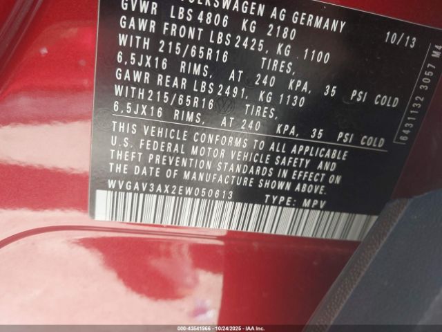 2014 VOLKSWAGEN TIGUAN WVGAV3AX2EW050613 Photo 8