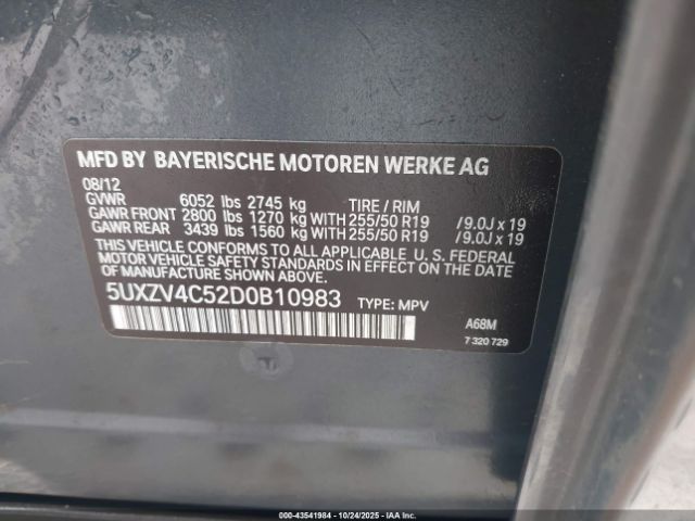 2013 BMW X5 5UXZV4C52D0B10983 Photo 8