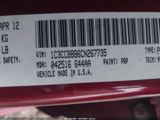 2012 CHRYSLER 200 1C3CCBBB6CN267735 Photo 8