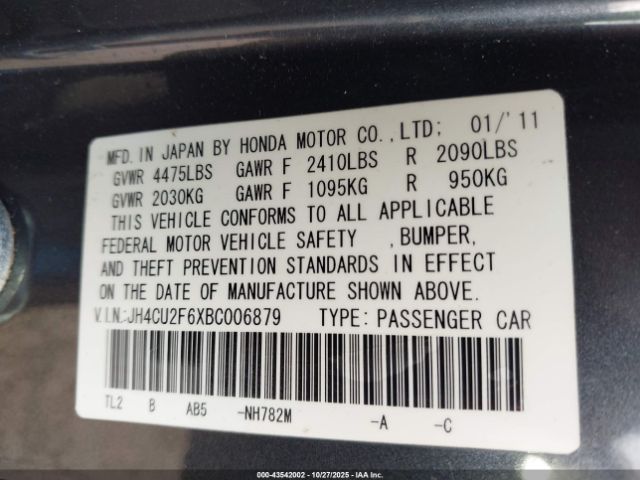 2011 ACURA TSX JH4CU2F6XBC006879 Photo 8