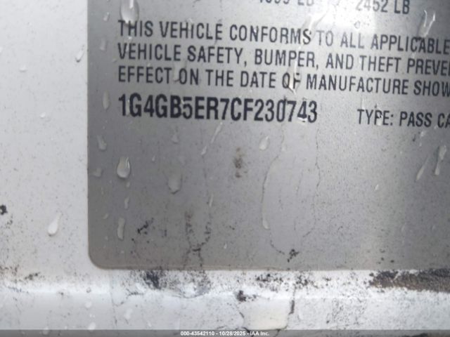 2012 BUICK LACROSSE 1G4GB5ER7CF230743 Photo 8