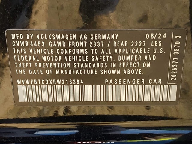 2024 VOLKSWAGEN GOLF R WVWFB7CDXRW216394 Photo 8