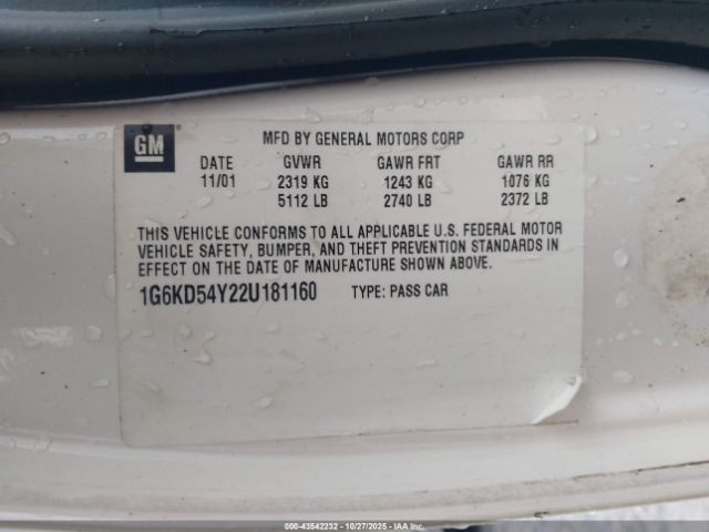 2002 CADILLAC DEVILLE 1G6KD54Y22U181160 Photo 8