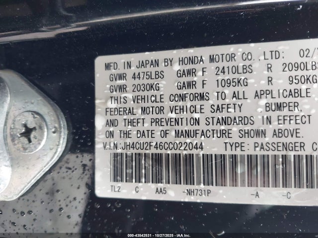 Aukcja sprzedaży 2012 Acura Tsx 2.4, vin: JH4CU2F46CC022044, numer aukcji: 43542531