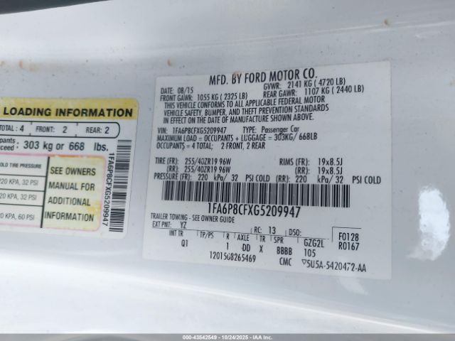 2016 FORD MUSTANG 1FA6P8CFXG5209947 Photo 8