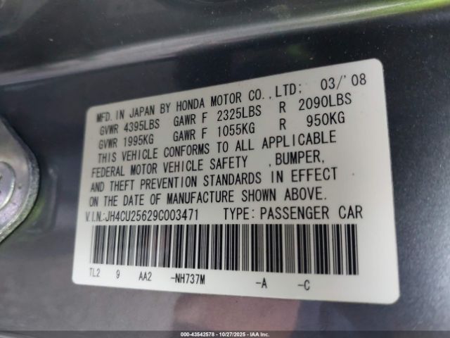 2009 ACURA TSX JH4CU25629C003471 Photo 8