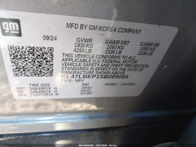 Aukcja sprzedaży 2025 Buick Envista Sport Touring Fwd, vin: KL47LBEP1SB089084, numer aukcji: 43542629