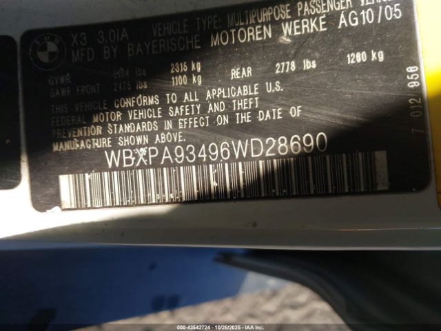 2006 BMW X3 WBXPA93496WD28690 Photo 8