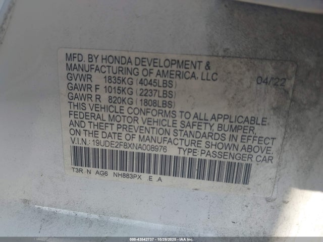 2022 ACURA ILX 19UDE2F8XNA008976 Photo 8