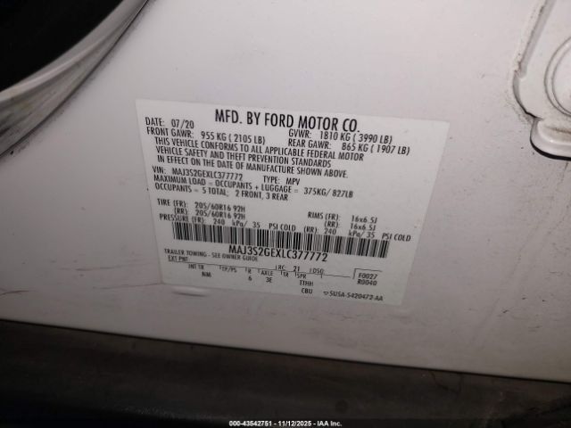 2020 FORD ECOSPORT MAJ3S2GEXLC377772 Photo 8