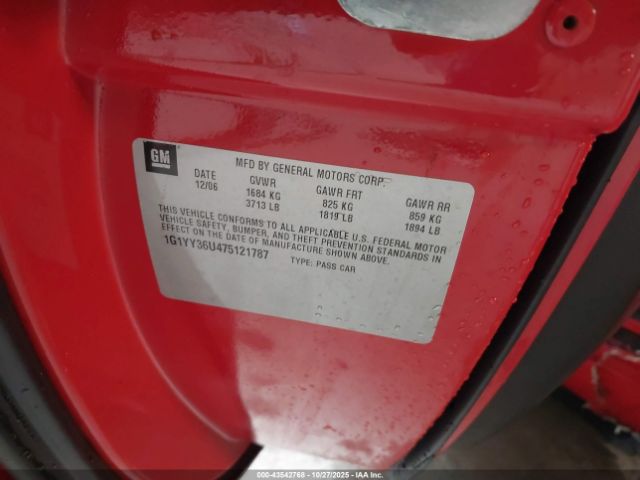 2007 CHEVROLET CORVETTE 1G1YY36U475121787 Photo 8