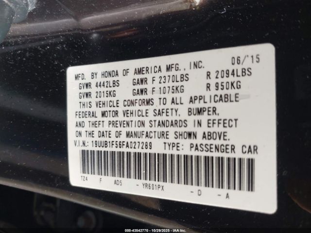 2015 ACURA TLX 19UUB1F56FA027289 Photo 8