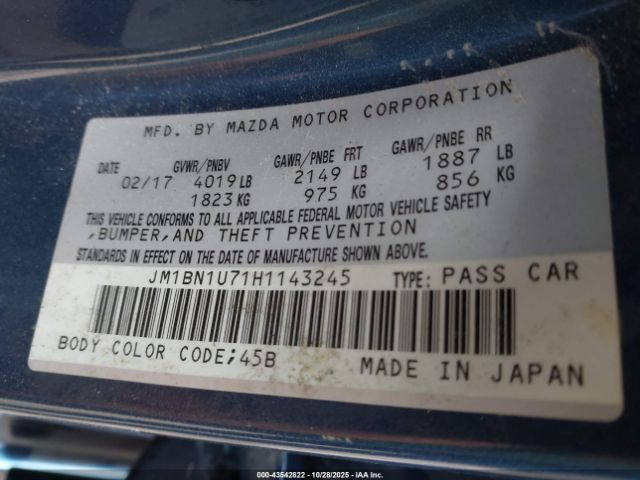 2017 MAZDA MAZDA3 JM1BN1U71H1143245 Photo 8
