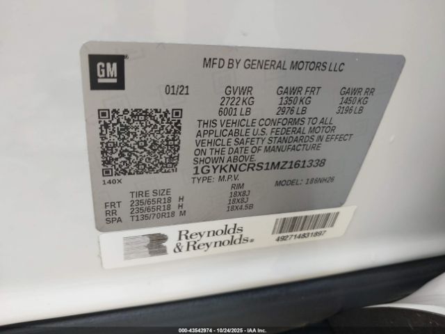 2021 CADILLAC XT5 1GYKNCRS1MZ161338 Photo 8