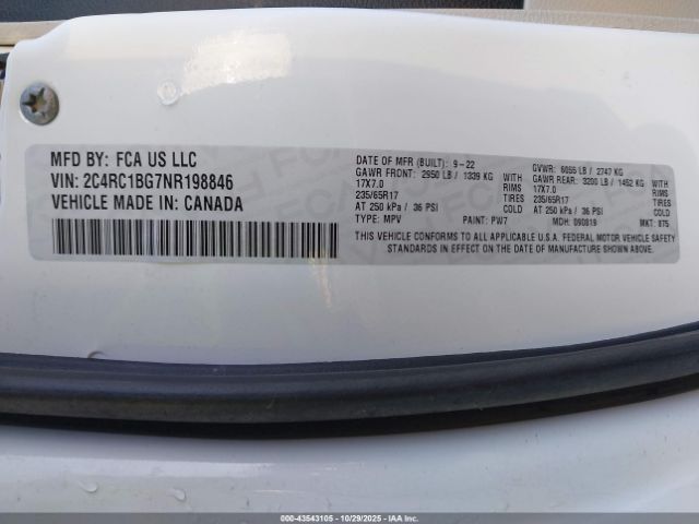 2022 CHRYSLER PACIFICA 2C4RC1BG7NR198846 Photo 8