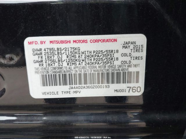 2016 MITSUBISHI OUTLANDER JA4AD2A36GZ000193 Photo 8