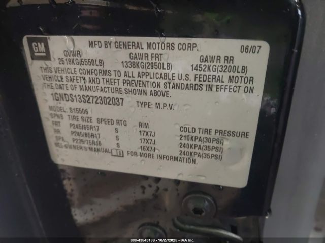 2007 CHEVROLET TRAILBLAZER 1GNDS13S272302037 Photo 8