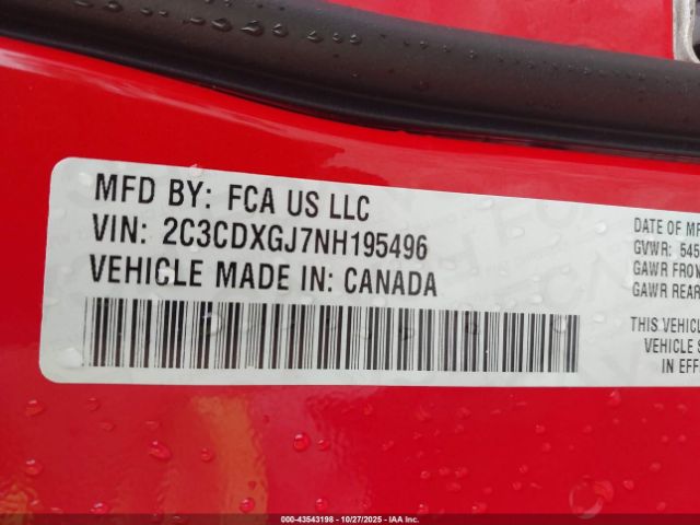 2022 DODGE CHARGER 2C3CDXGJ7NH195496 Photo 8